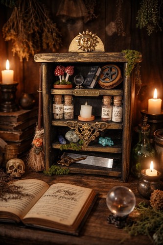 Witch apothecary cabinet - witch's,