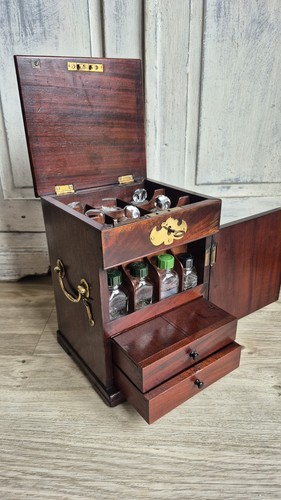 Antique mahogany apothecary - mahogany,