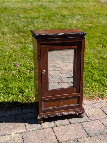 Antique oak mirrored - mirrored, cabinet