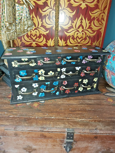 Vintage wooden hand painted - hand,