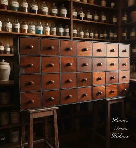 Apothecary cabinet chemists - cabinet, /