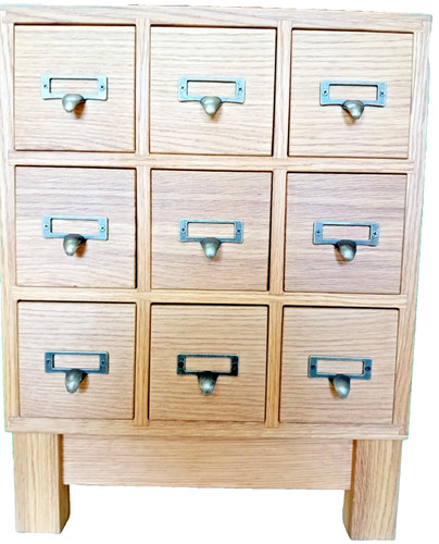 Drawer solid oak apothercary - 9,