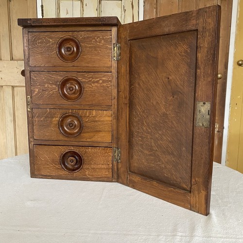 Antique solid oak apothecary - solid,