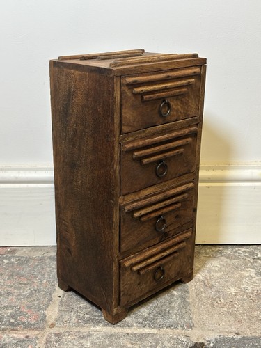Vintage hardwood mini chest - hardwood,