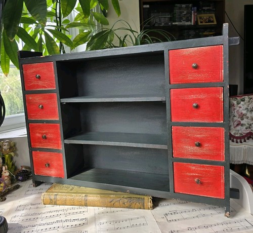 Vintage wooden display cabinet - wooden,