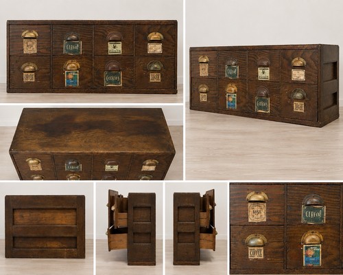 Vintage rustic drawer - rustic, 8-drawer
