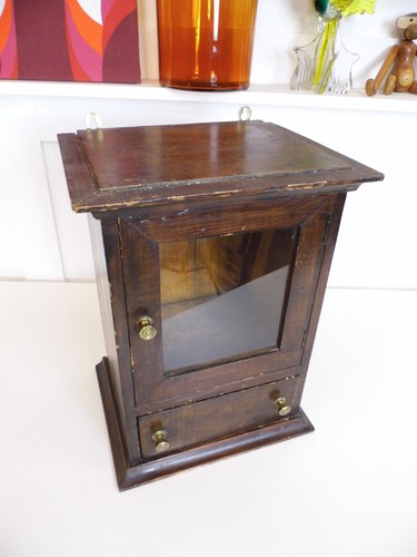 Antique glazed pine apothecary - antique,